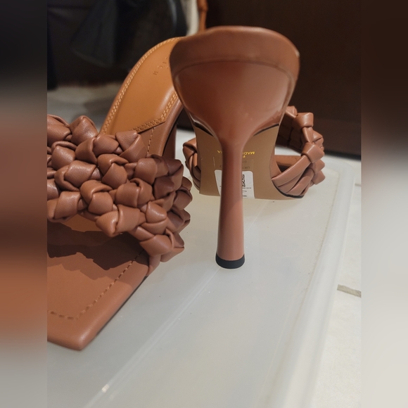 Asos Sexy Tan High Heeled  Mules - Picture 8 of 10